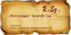 Rittinger Szeréna névjegykártya